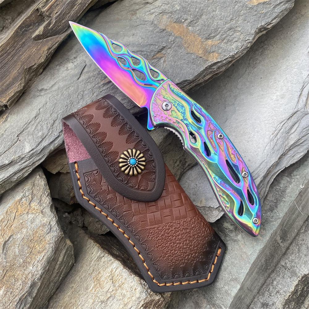 Fantastic Flame Shape Folding Knife