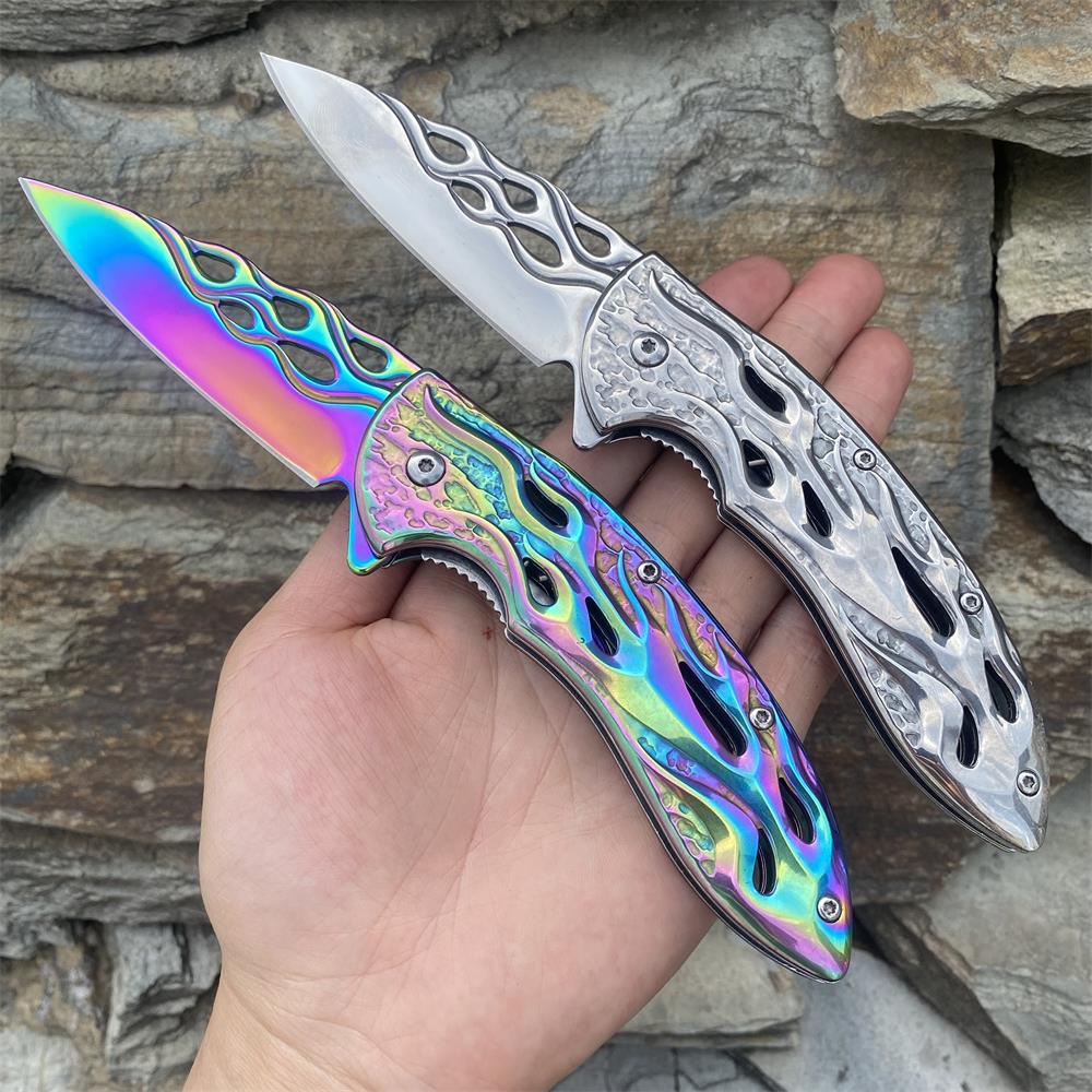 Fantastic Flame Shape Folding Knife