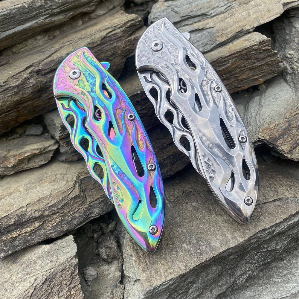 Fantastic Flame Shape Folding Knife