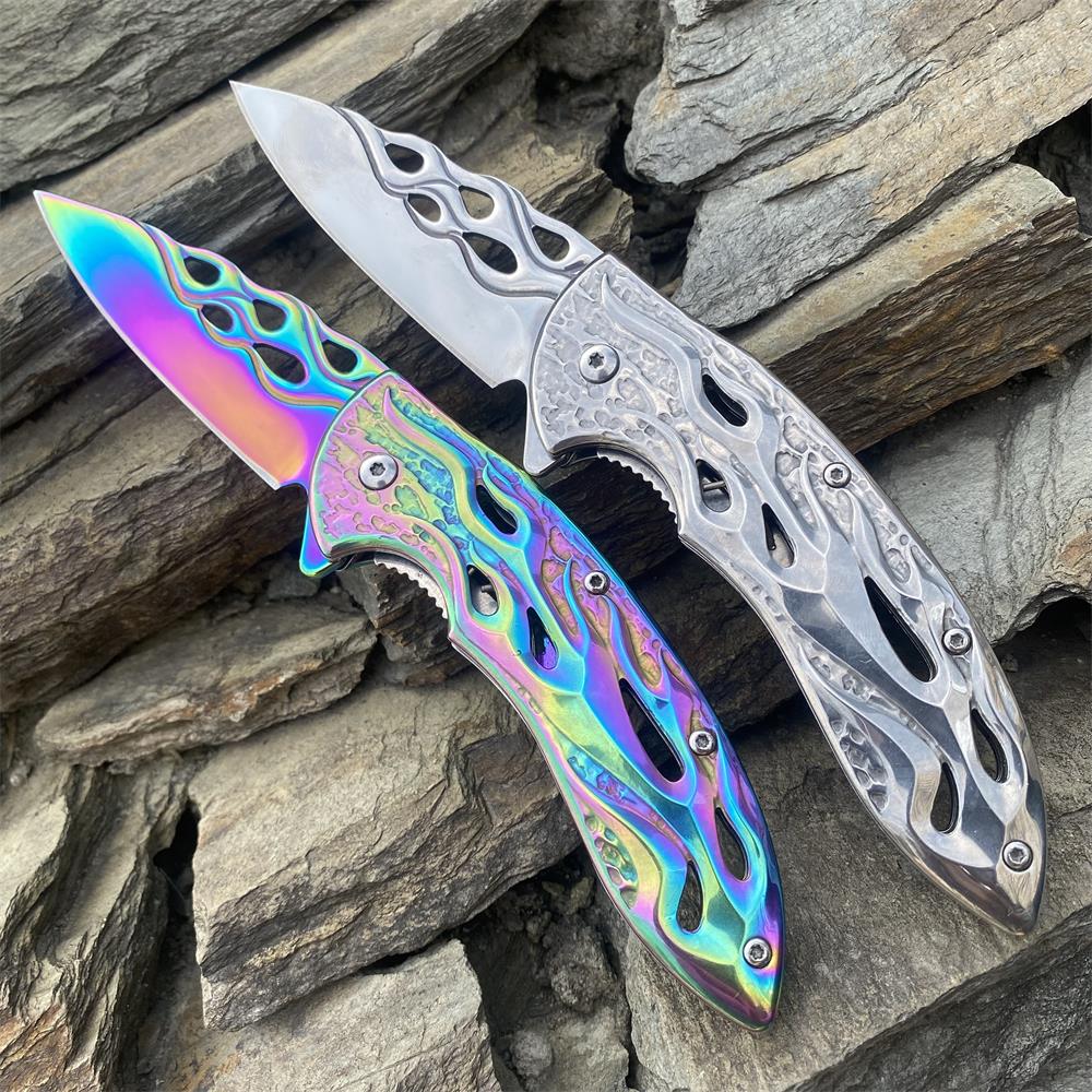 Fantastic Flame Shape Folding Knife