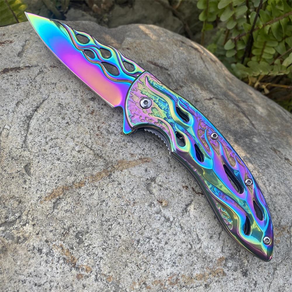 Fantastic Flame Shape Folding Knife