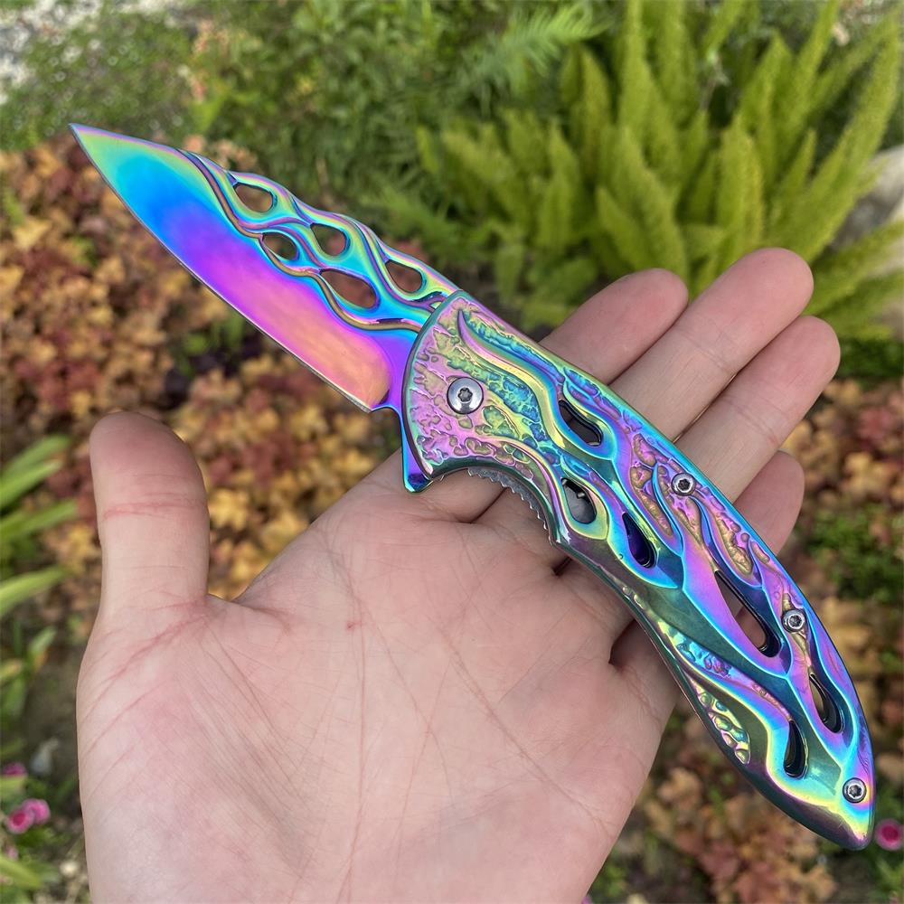 Fantastic Flame Shape Folding Knife