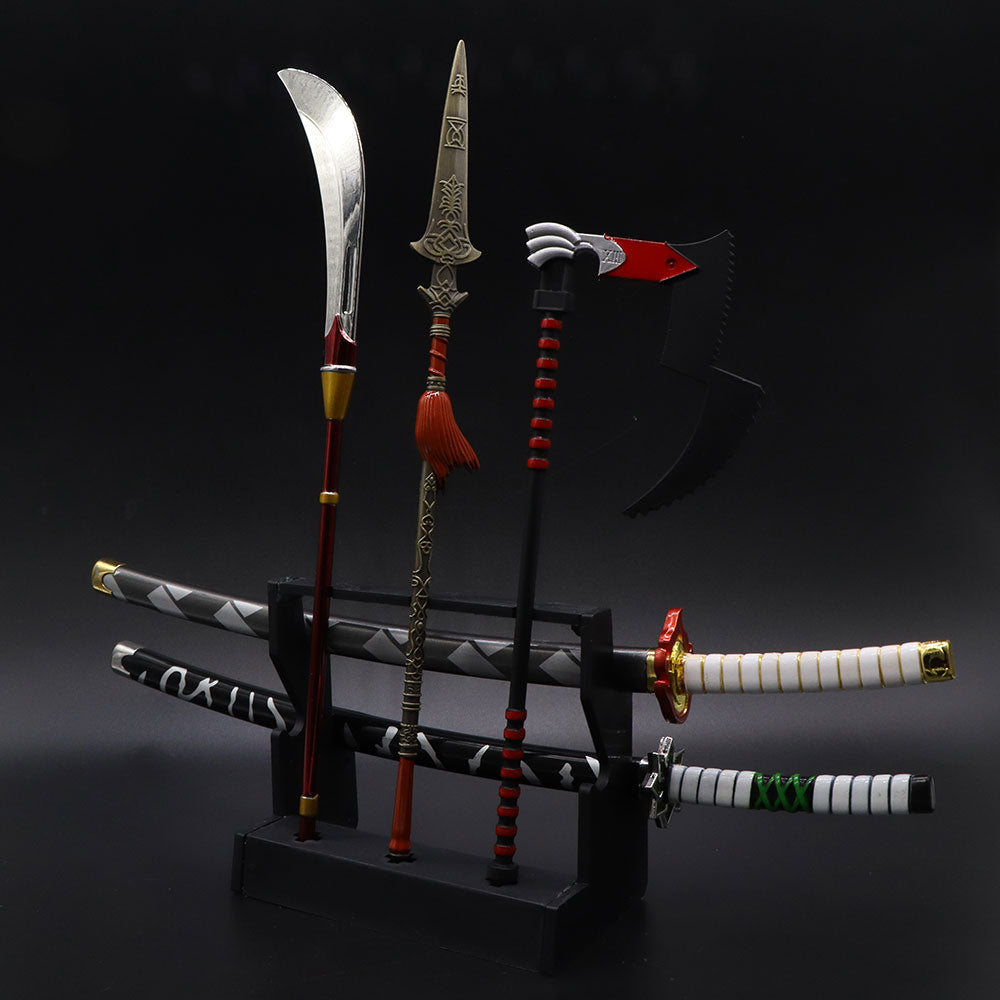 Small-Scale Long Handle Weapon Small Swords/Katanas Composite Display Stand 3 In 1 Pack