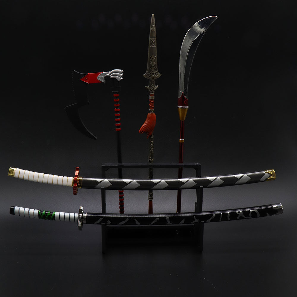 Small-Scale Long Handle Weapon Small Swords/Katanas Composite Display Stand 3 In 1 Pack