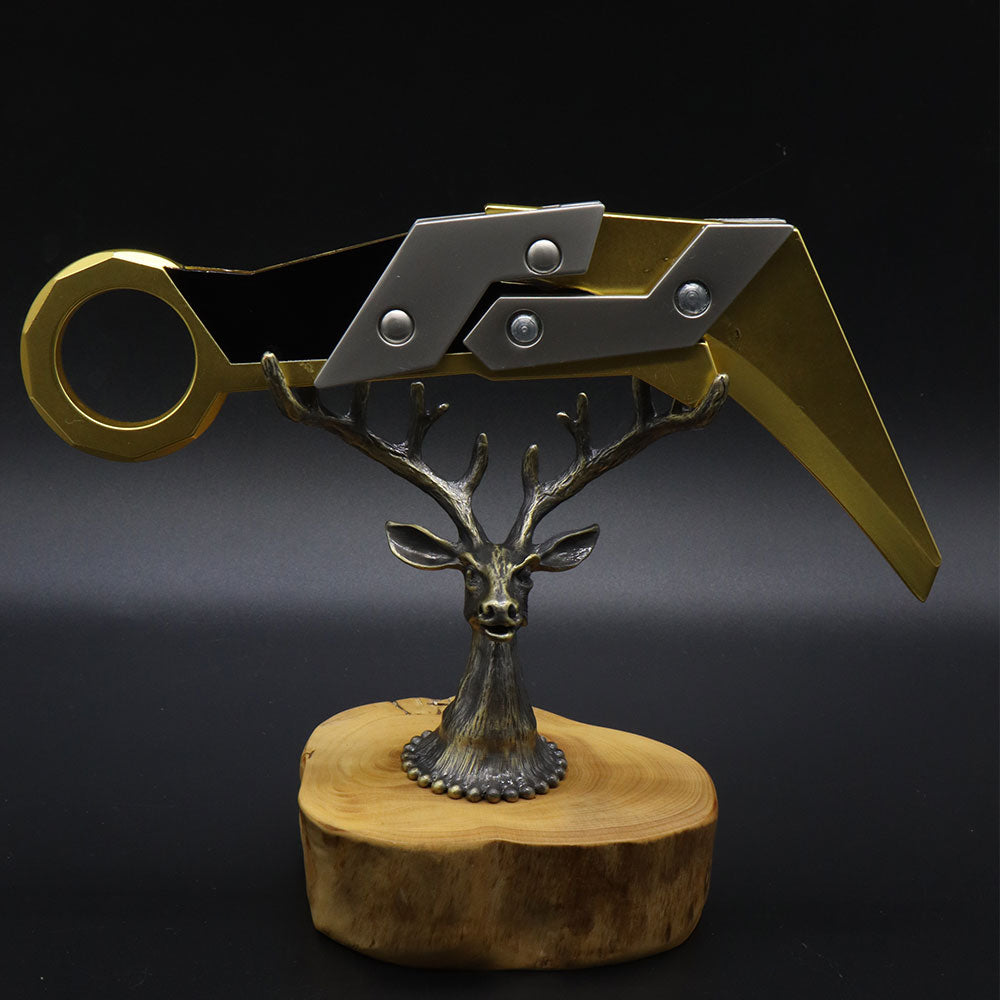 Creative Metal Elk Head Wooden Stand