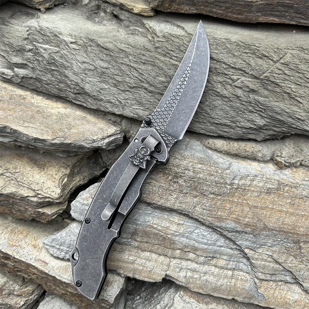 3D Samurai Sculpture Folding Knife