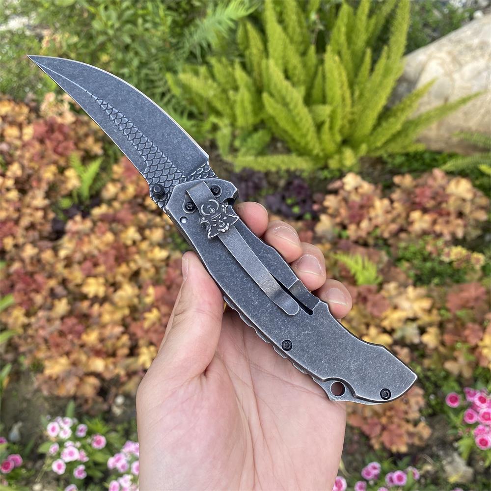 3D Samurai Sculpture Folding Knife