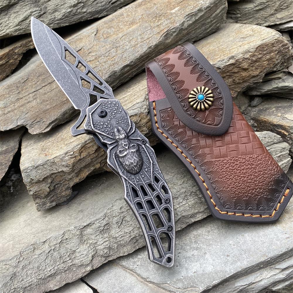 3D Skeleton Spider Folding Knife