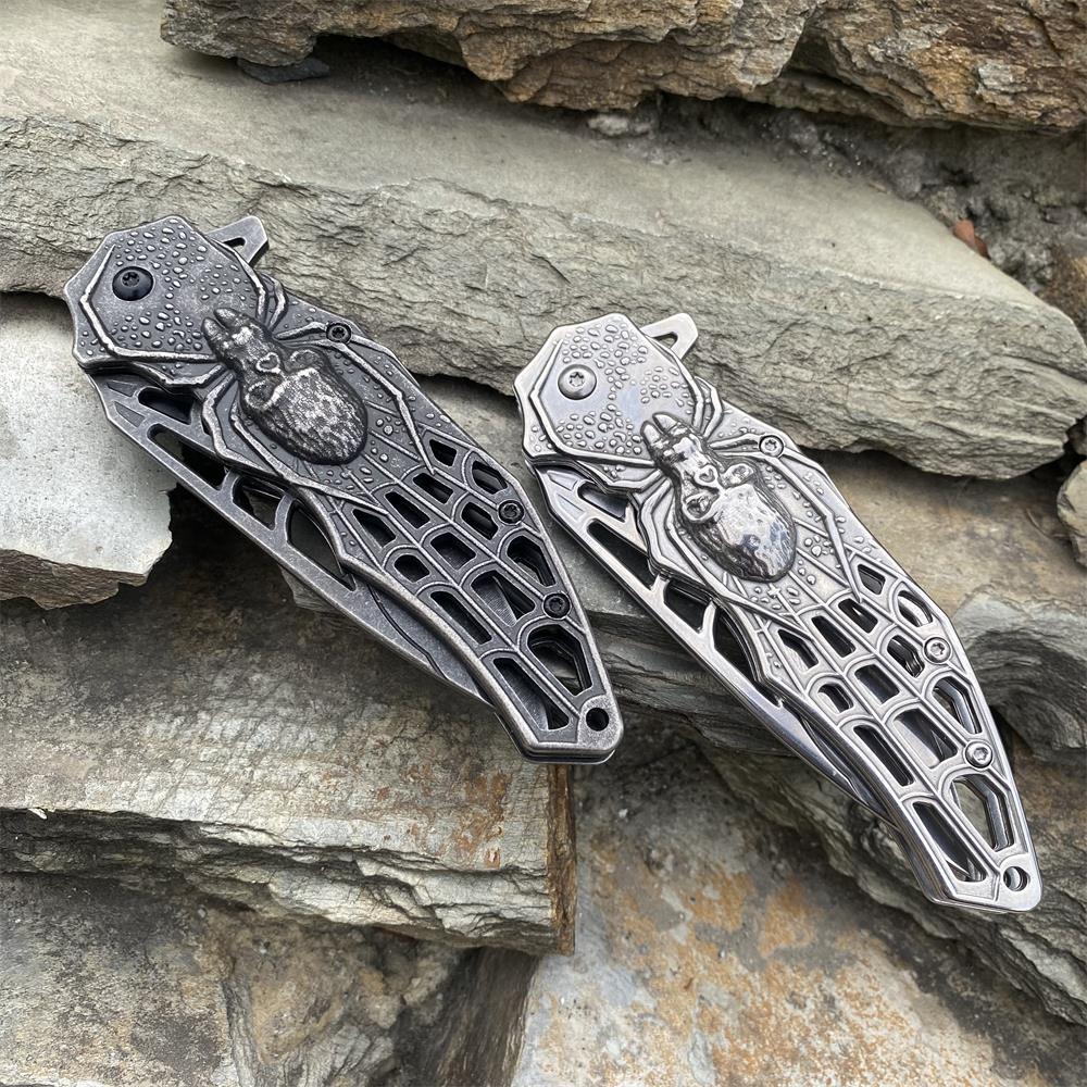 3D Skeleton Spider Folding Knife
