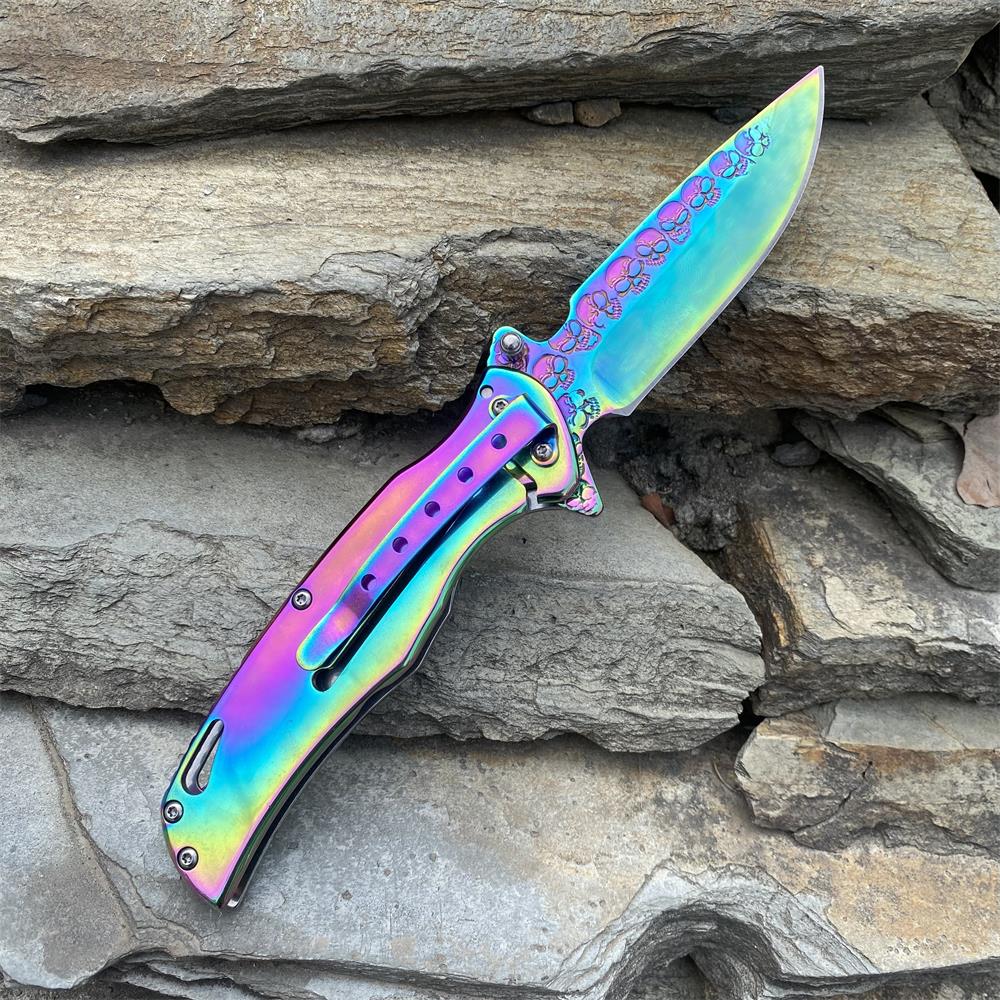 Snake Skull Relief Folding Knife