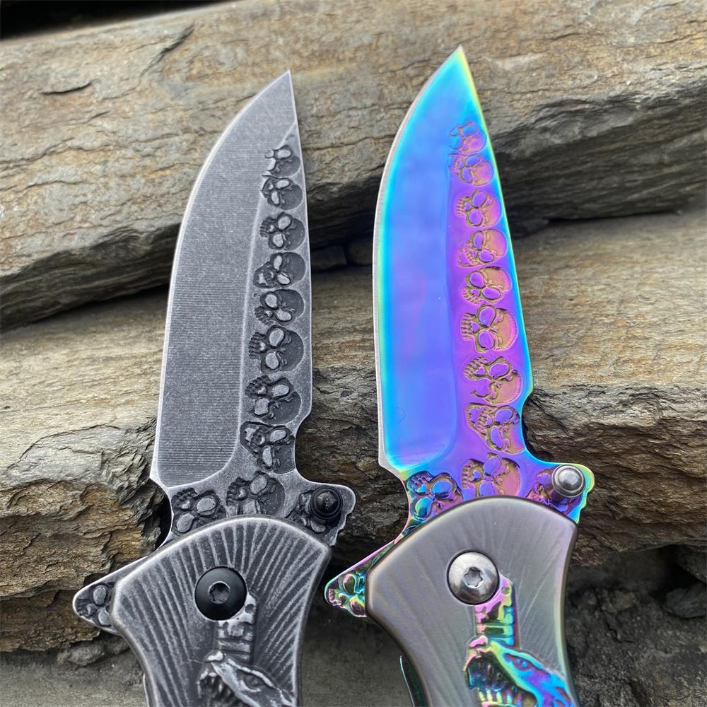 Snake Skull Relief Folding Knife