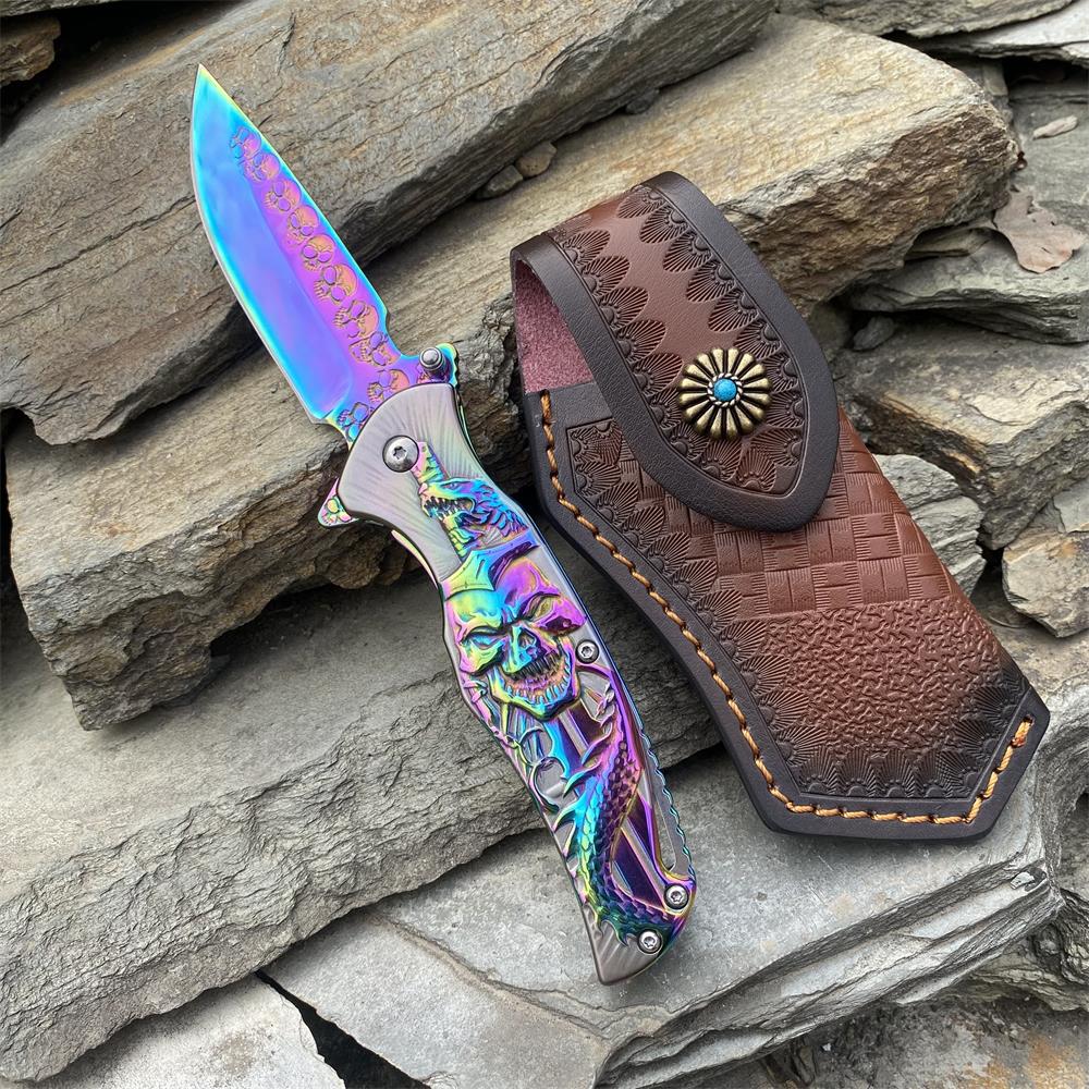 Snake Skull Relief Folding Knife