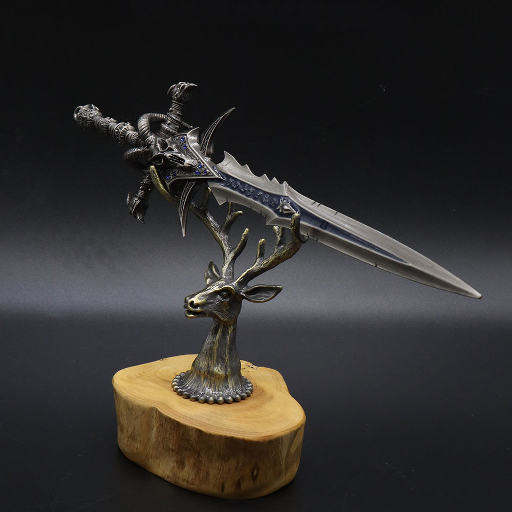 Creative Metal Elk Head Wooden Stand