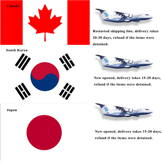 Shipping Line Updates-Canada, Korea, Japan