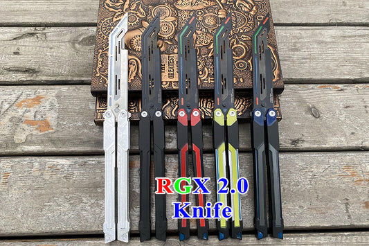 High-End CNC Blue Red Contrast Colored Balisong Butterfly Knife Trainer Safe  Dull Blade – Leones Marvelous Items