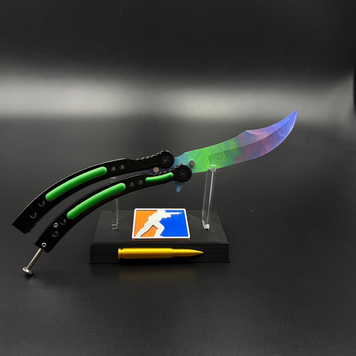 CS Butterfly Knife Gamma Doppler Unsharpened Balisong Trainer