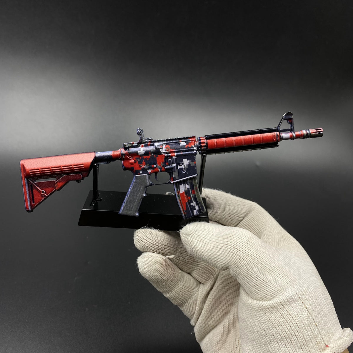 Hot Game Skin CS M4A4 Red DDPAT Gun Miniature Collection