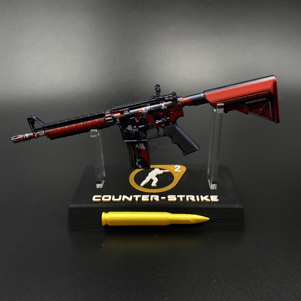 Hot Game Skin CS M4A4 Red DDPAT Gun Miniature Collection