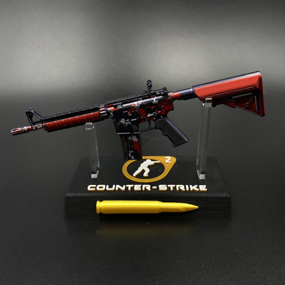 Hot Game Skin CS M4A4 Red DDPAT Gun Miniature Collection