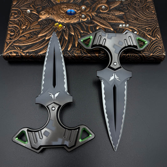1:1 Scale Replica of Rogue Dagger Knife, Skin Replica Cosplay Prop Set Unsharpened Game Prop Collectible