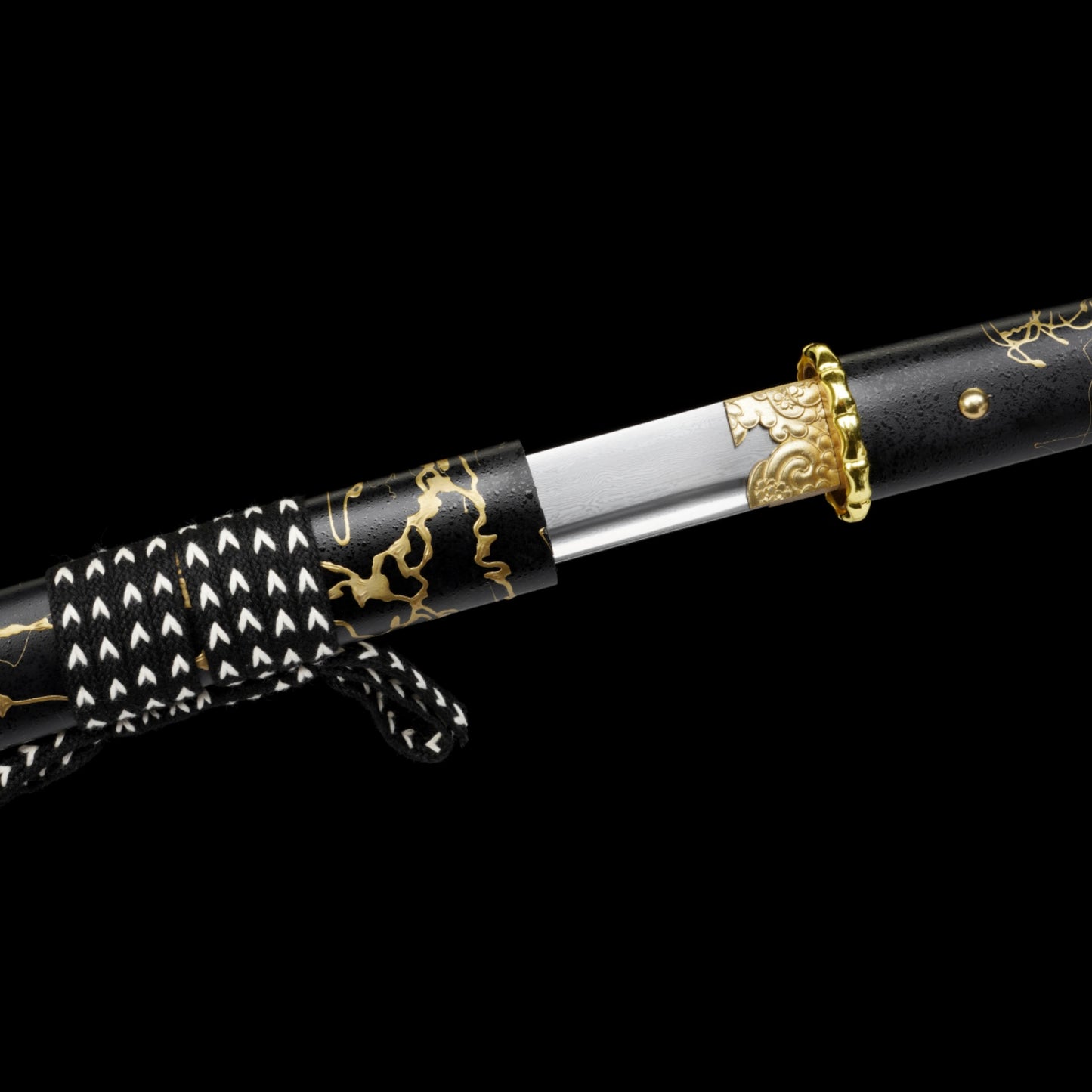 GOY Atsu Katana Damascus Steel Forged Gilded Dawn Gilded Night Samurai Sword