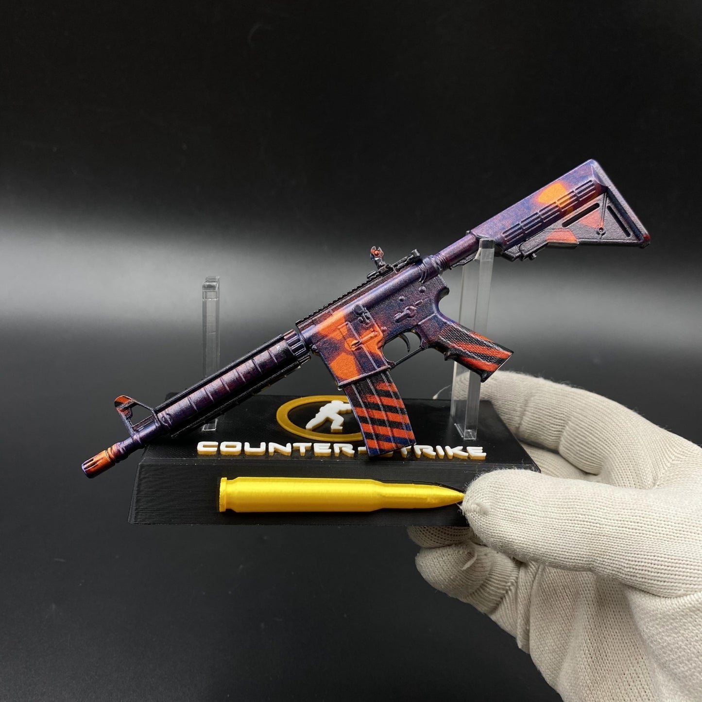 Metal Tiny CS M4A4 Radiation Hazard Gun Miniature For Collection