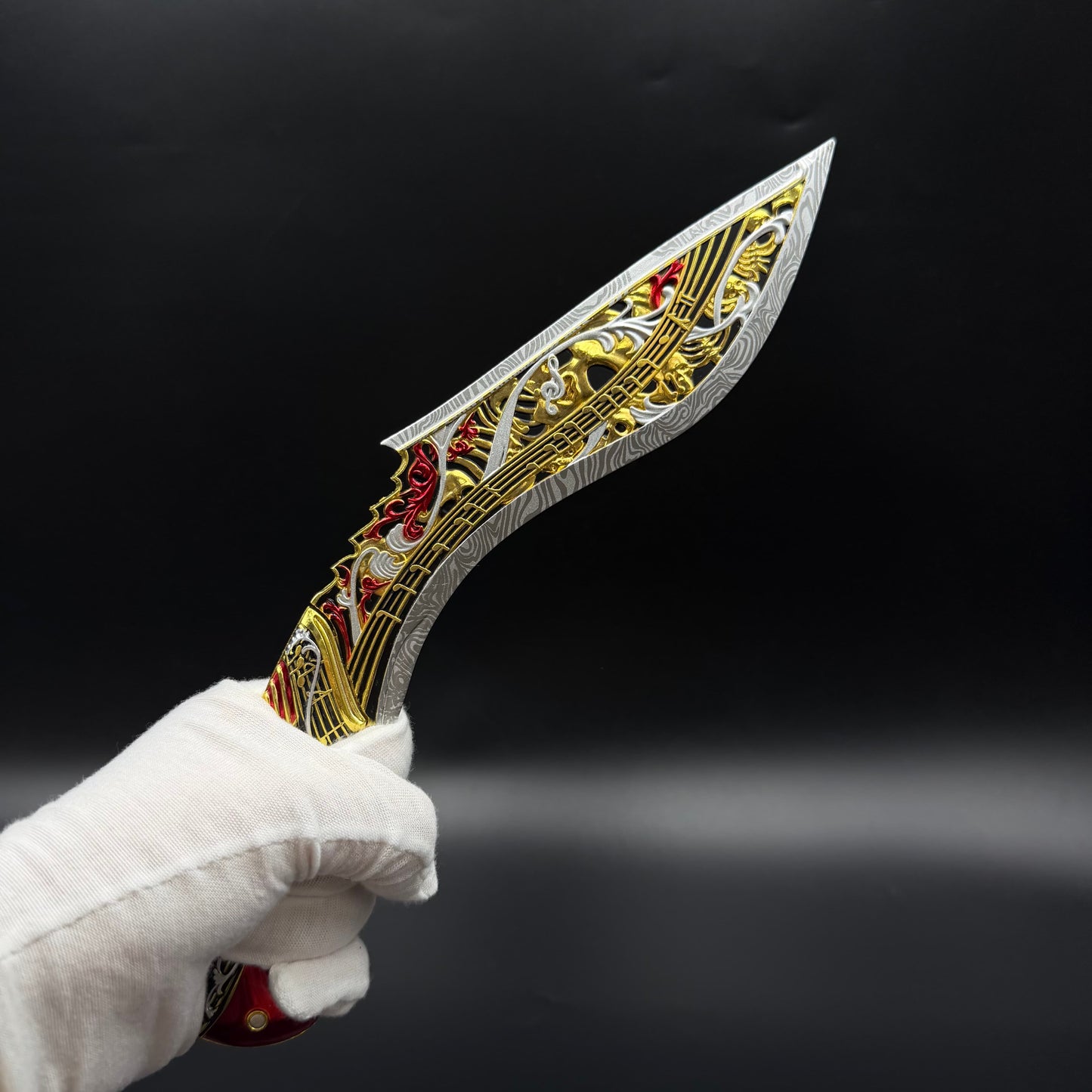29cm/11.4'' Hot Game S10 Elegy Zinc Alloy Curved Blade Dagger Replica Fantasy Weapon Collection Ornament