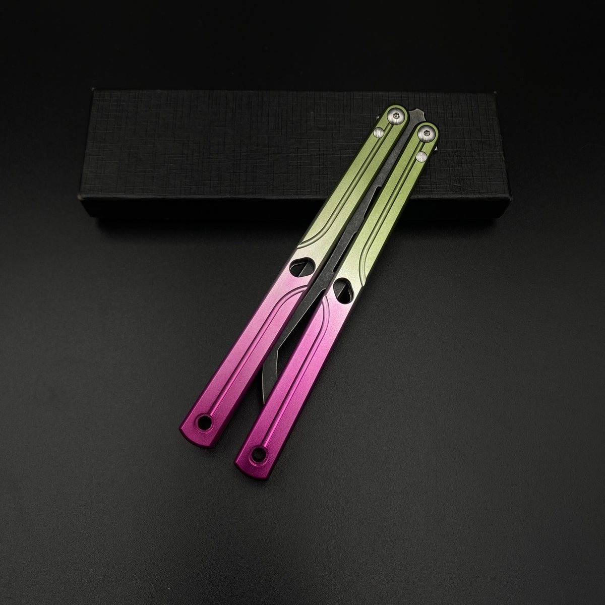 CNC Gradient Balisong Butterfly Knife Trainer Collectible Display Ornament