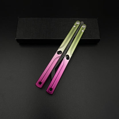CNC Gradient Balisong Butterfly Knife Trainer Collectible Display Ornament