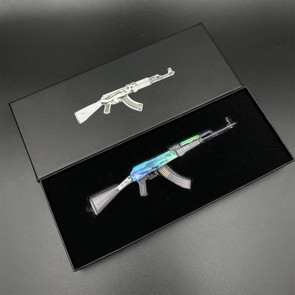 Tiny CS2 AK47 Ice Coaled Gun Miniature Metal Replica For Display