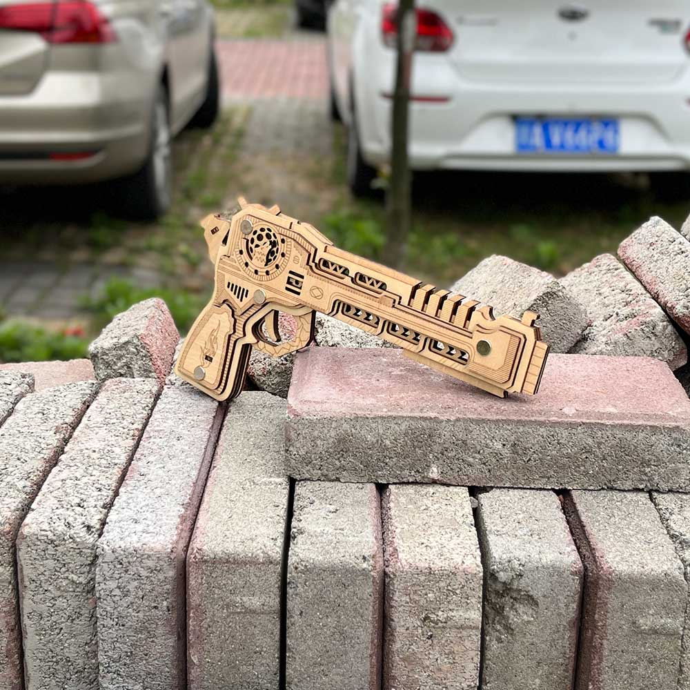 3D Gun Puzzle Wooden Rubber Band Gun Model Kit