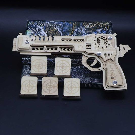 3D Gun Puzzle Wooden Rubber Band Gun Model Kit