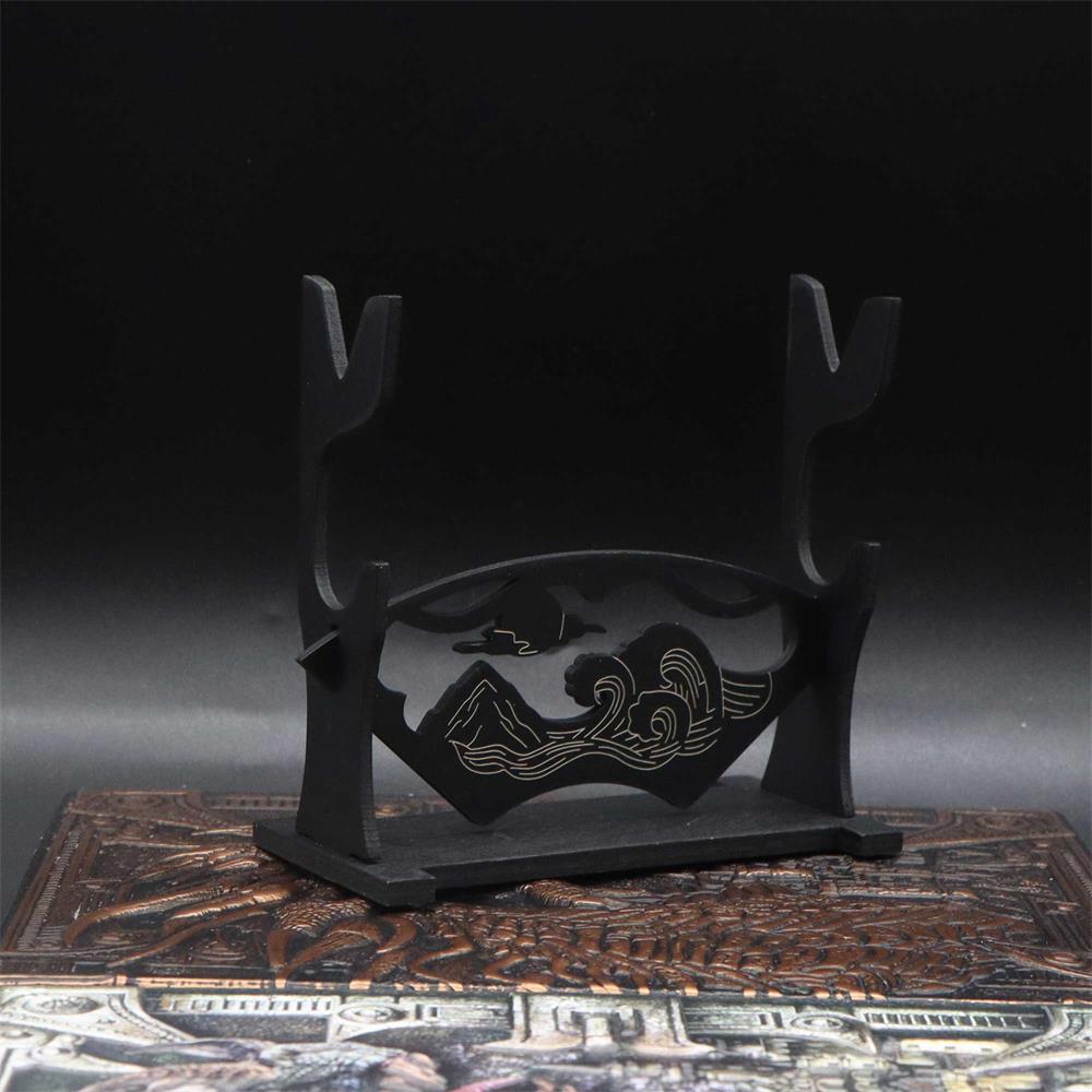 2-Layer Wooden Landscape Pattern Weapon Display Holder