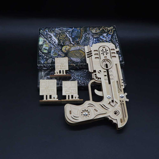 3D Wooden Kit Training Dragon Rubber Band Pistol Model Kit