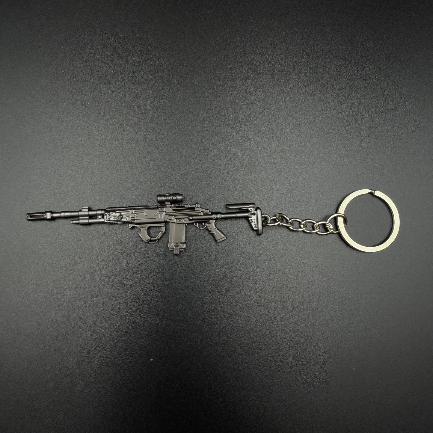 Mini Game Rifle Alloy Keychain Weapon Props Pendant