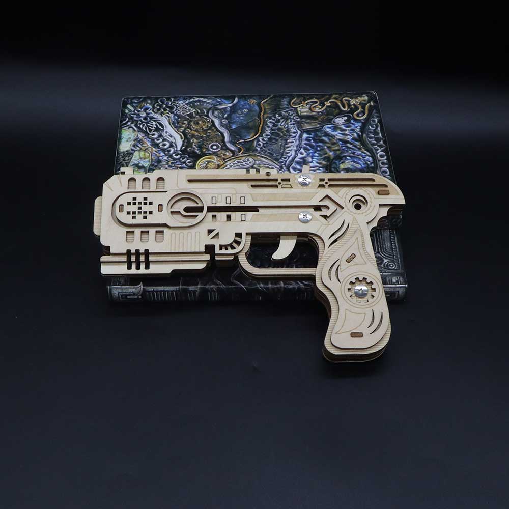 3D Wooden Kit Training Dragon Rubber Band Pistol Model Kit