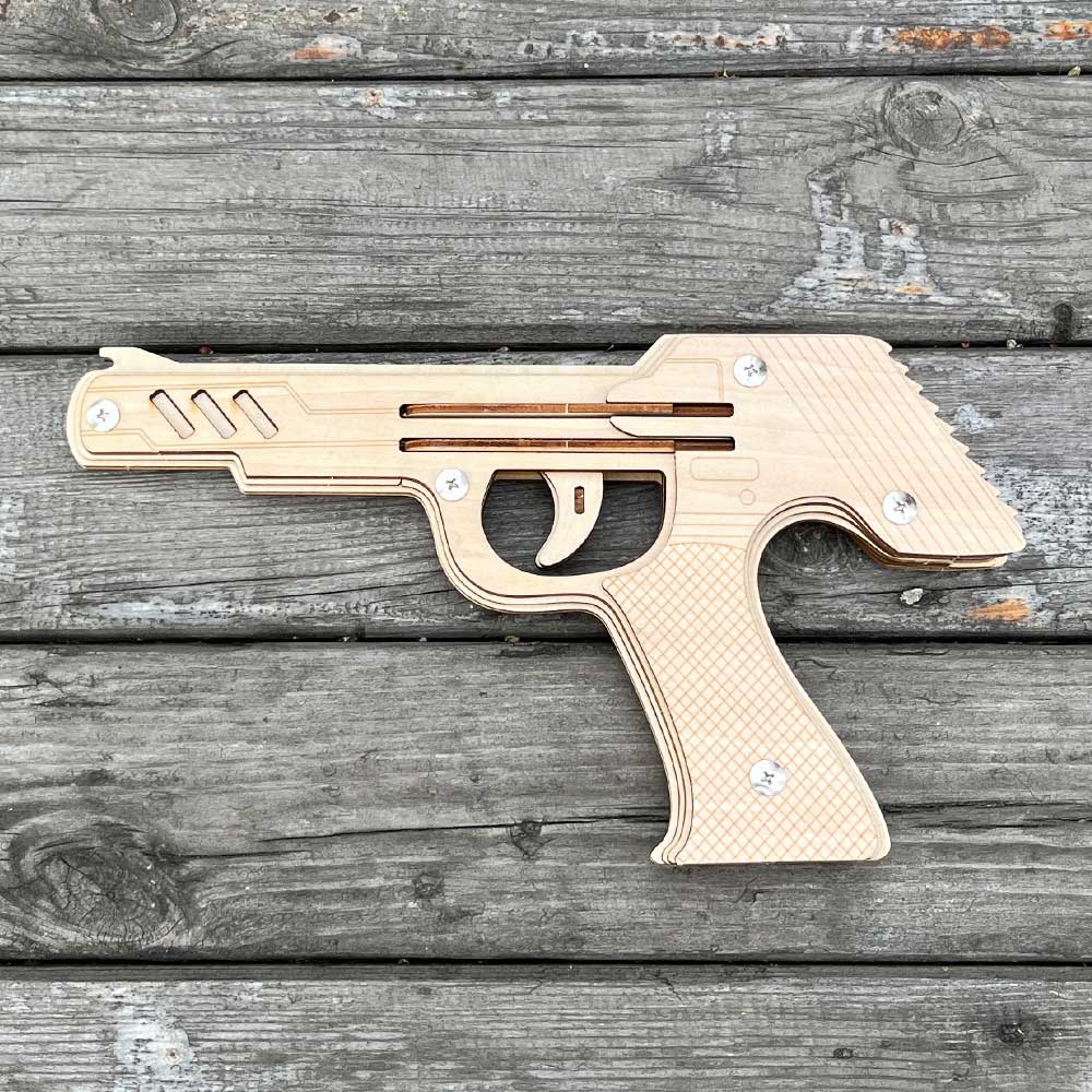 DIY 3D Semi-auto Rubber Band Pistol Model Kit