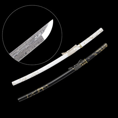 GOY Atsu Katana Damascus Steel Forged Gilded Dawn Gilded Night Samurai Sword
