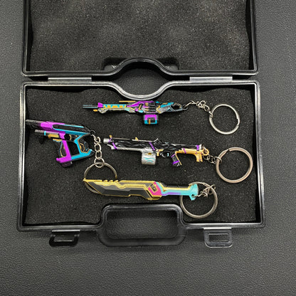 Metal Game Weapon Gun Dagger Keychain With Gift Box