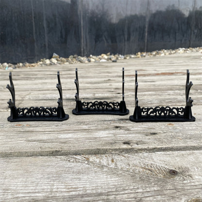 2-Layer Wooden Small Swords Weapon Display Holder