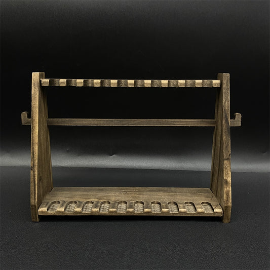 10-Layer Vertical Small Sword Small Long Handle Weapon Wood Display Holder Wooden Kit