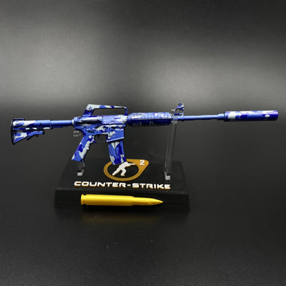 M4A1-S Bright Water Mini Metal Replica Gun for Collectible