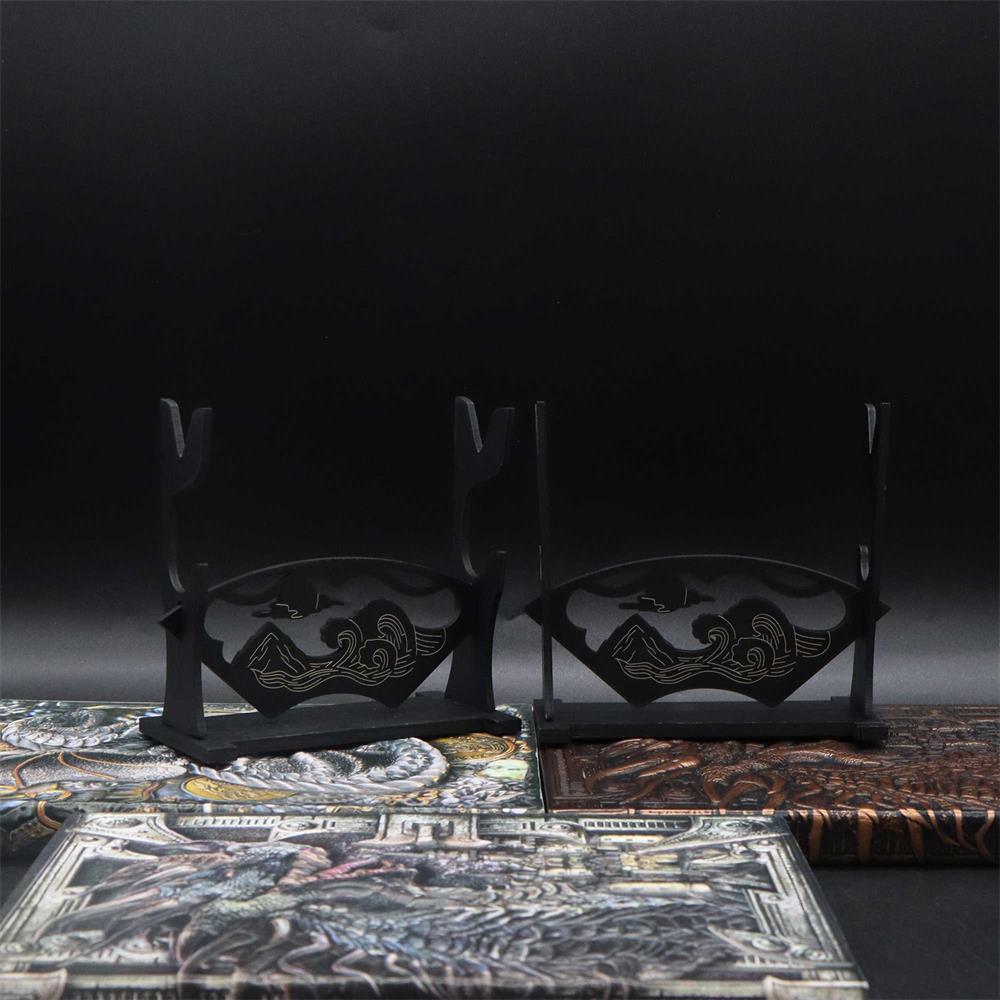 2-Layer Wooden Landscape Pattern Weapon Display Holder