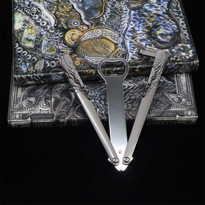 Dragon Head Totem & Sword Metal Balisong Bottle Opener