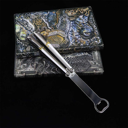 Dragon Head Totem & Sword Metal Balisong Bottle Opener