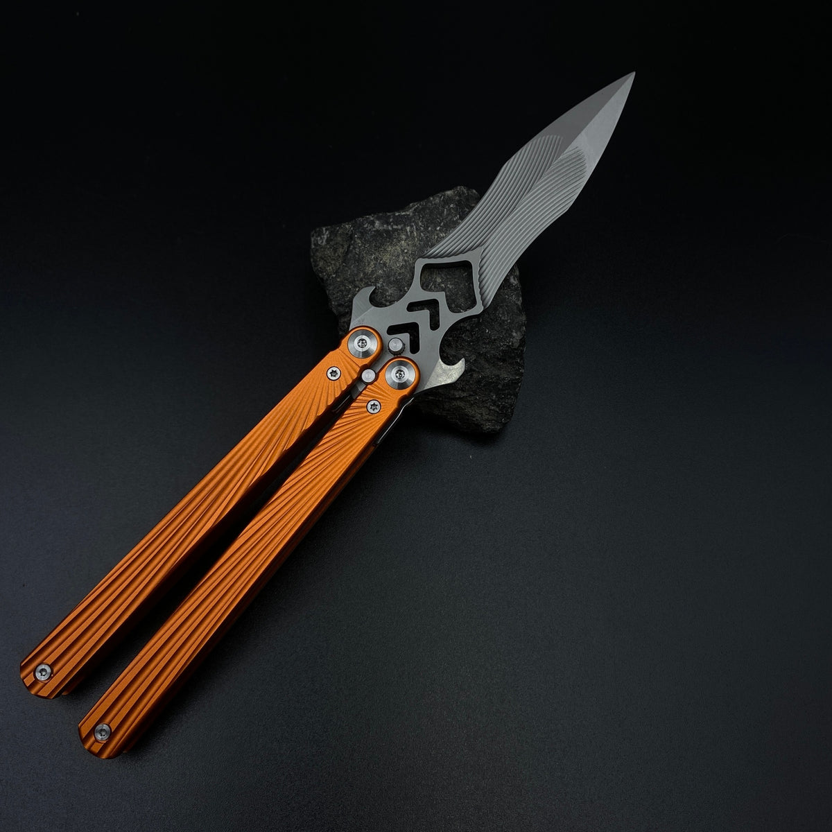 IRL CNC Balisong Trainer Butterfly Knife Trainer Unsharpened Practice Balisong Collectible