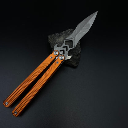 IRL CNC Balisong Trainer Butterfly Knife Trainer Unsharpened Practice Balisong Collectible