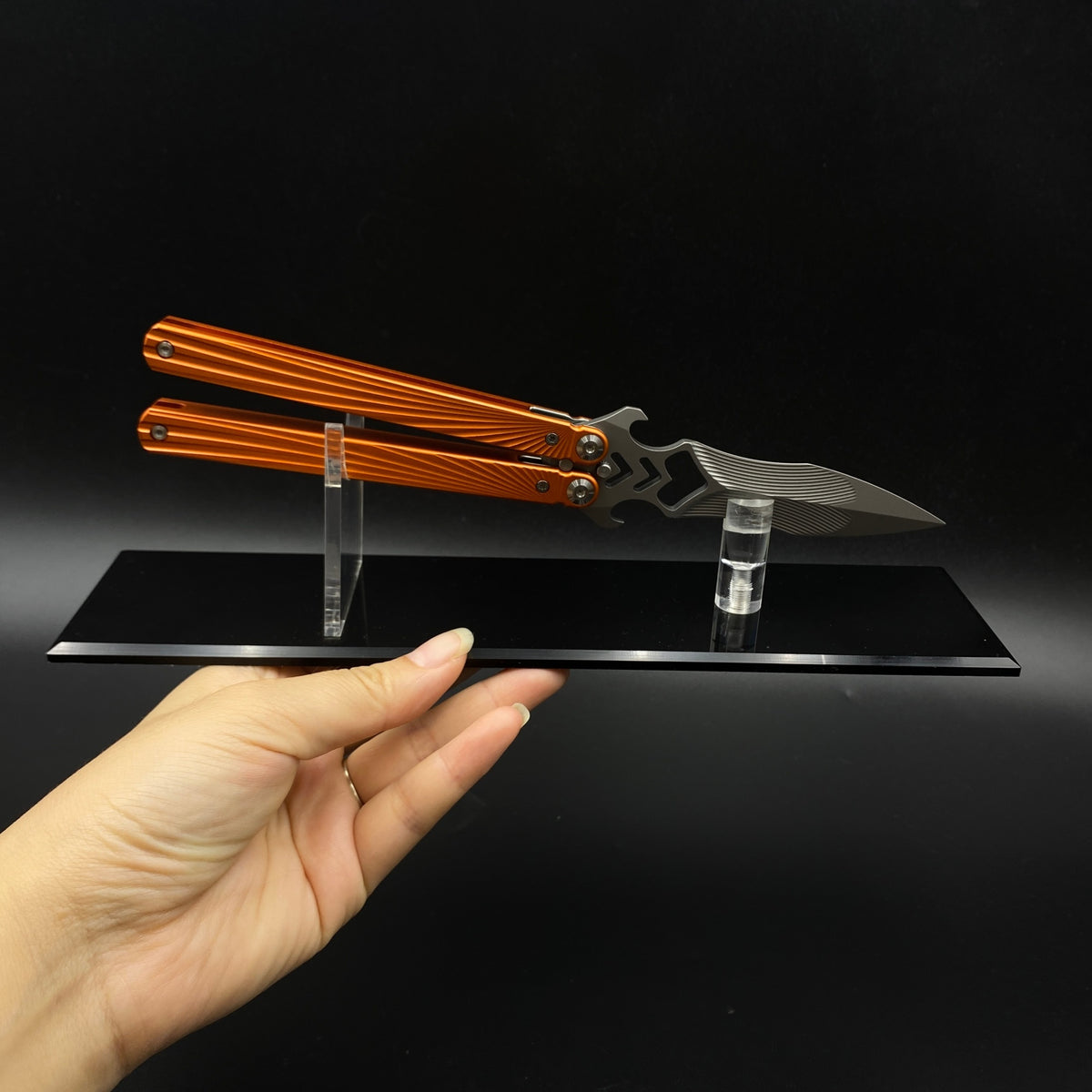 IRL CNC Balisong Trainer Butterfly Knife Trainer Unsharpened Practice Balisong Collectible