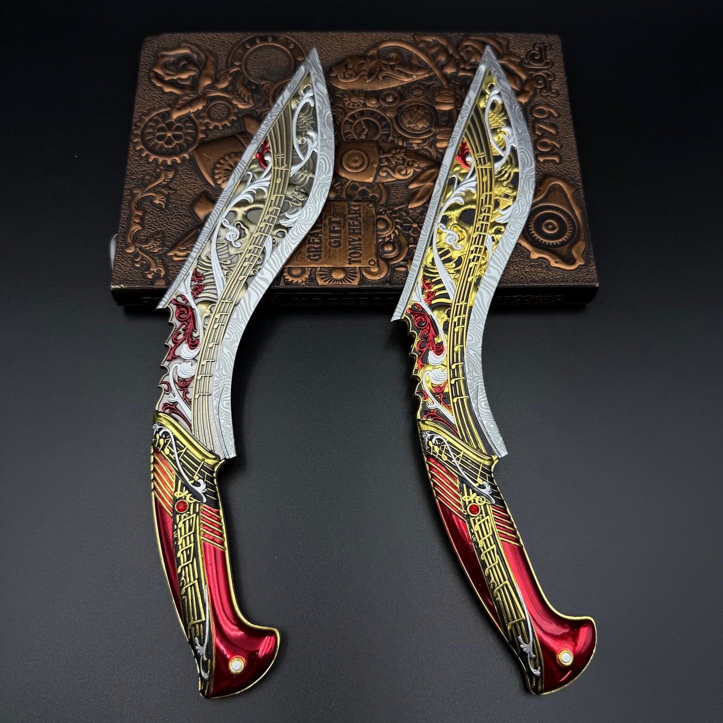 29cm/11.4'' Hot Game S10 Elegy Zinc Alloy Curved Blade Dagger Replica Fantasy Weapon Collection Ornament