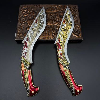 29cm/11.4'' Hot Game S10 Elegy Zinc Alloy Curved Blade Dagger Replica Fantasy Weapon Collection Ornament